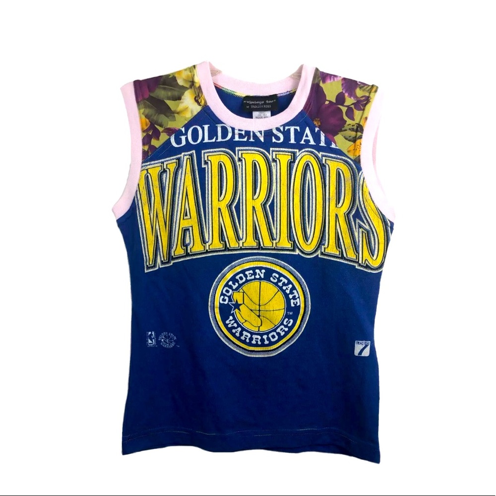 Golden State Warriors Logo 7 Vintage Custom Tank T-Shirt - Women’s XS/Small